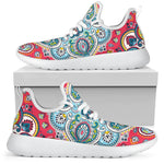 Floral Paisley Mandala Print Mesh Knit Shoes GearFrost
