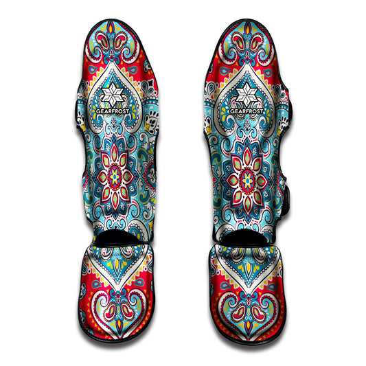 Floral Paisley Mandala Print Muay Thai Shin Guard