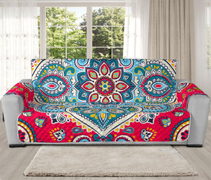 Floral Paisley Mandala Print Oversized Sofa Protector