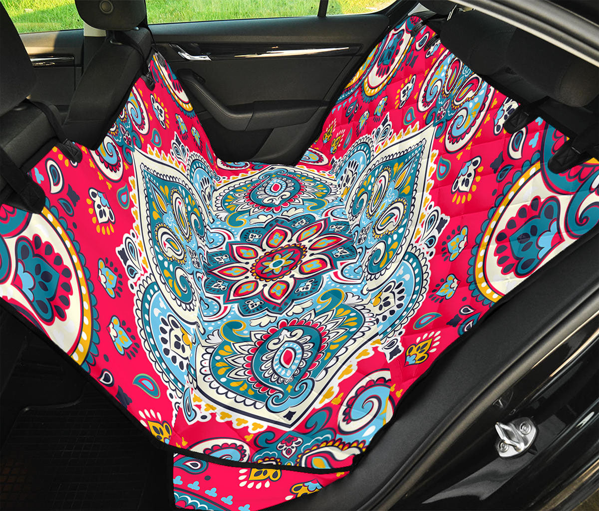 Floral Paisley Mandala Print Pet Car Back Seat Cover