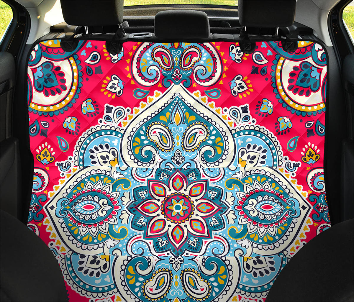 Floral Paisley Mandala Print Pet Car Back Seat Cover