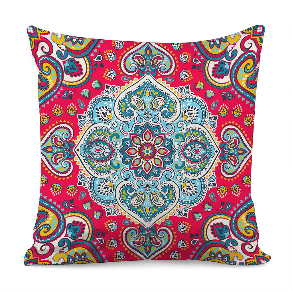 Floral Paisley Mandala Print Pillow Cover
