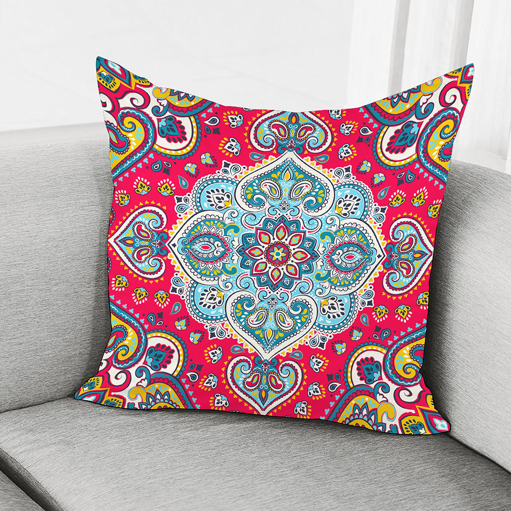 Floral Paisley Mandala Print Pillow Cover
