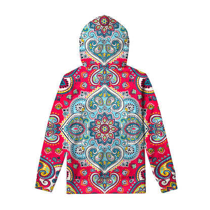 Floral Paisley Mandala Print Pullover Hoodie