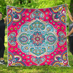 Floral Paisley Mandala Print Quilt