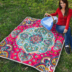 Floral Paisley Mandala Print Quilt