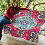 Floral Paisley Mandala Print Quilt