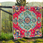 Floral Paisley Mandala Print Quilt