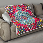 Floral Paisley Mandala Print Quilt