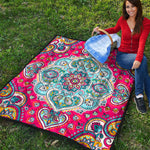 Floral Paisley Mandala Print Quilt