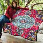 Floral Paisley Mandala Print Quilt