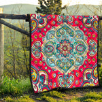 Floral Paisley Mandala Print Quilt