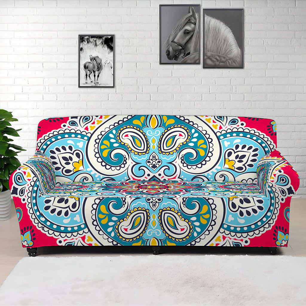 Floral Paisley Mandala Print Sofa Cover