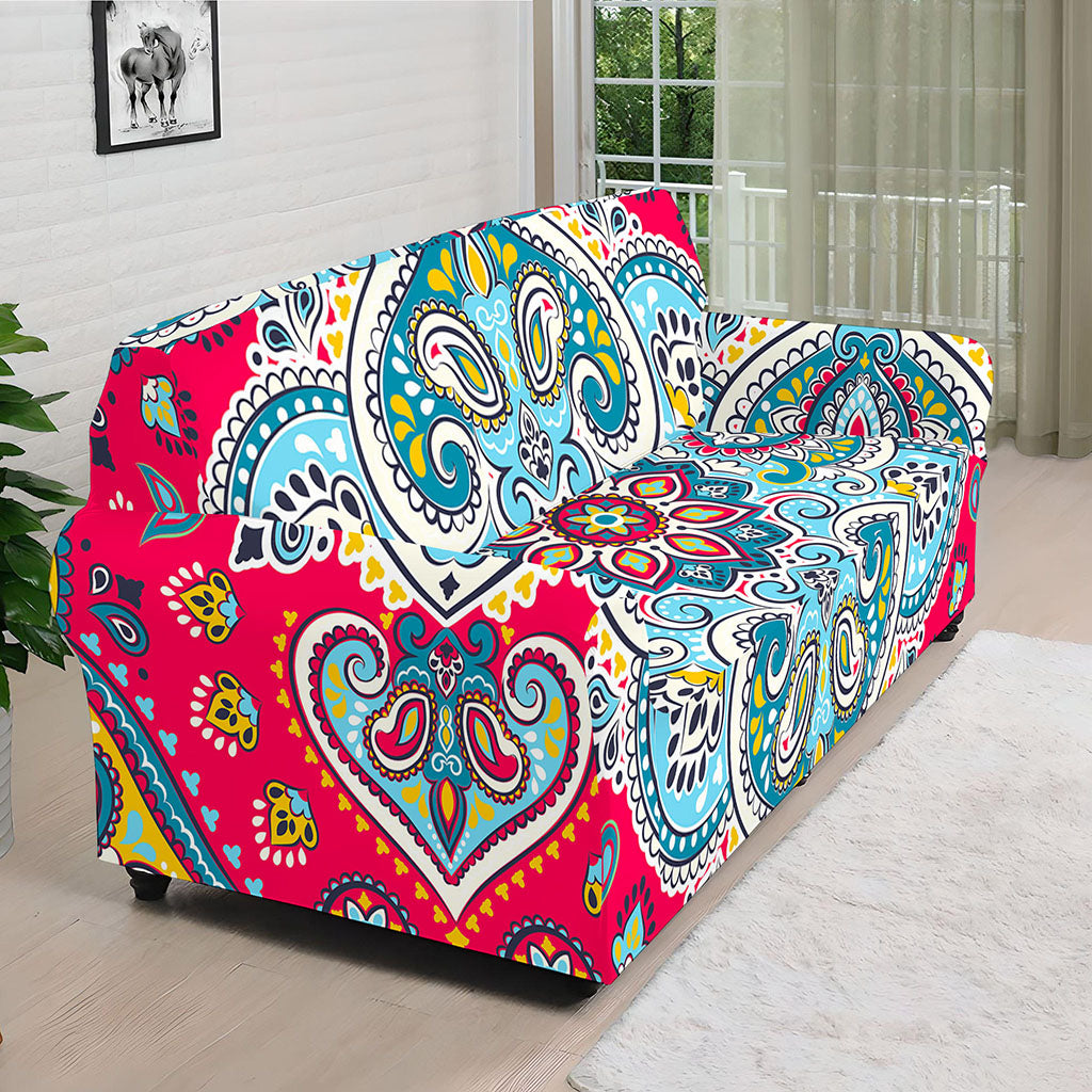 Floral Paisley Mandala Print Sofa Cover