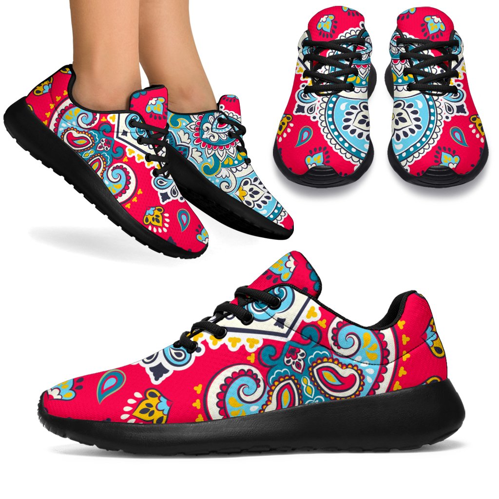 Floral Paisley Mandala Print Sport Shoes GearFrost