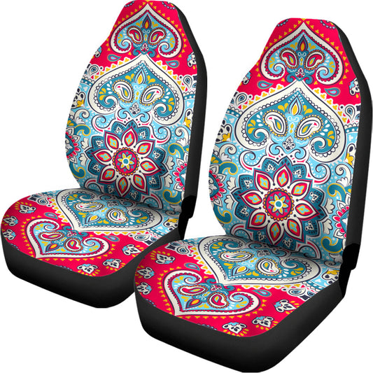 Floral Paisley Mandala Print Universal Fit Car Seat Covers