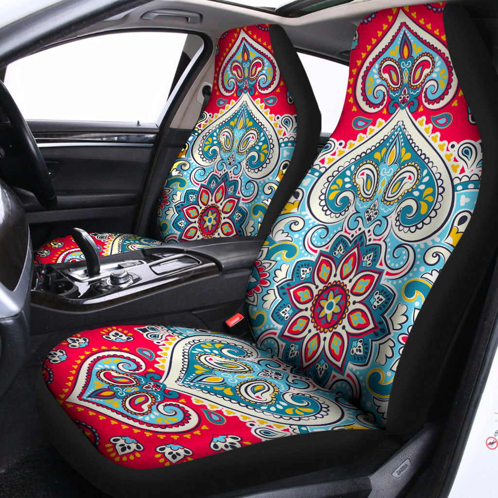 Floral Paisley Mandala Print Universal Fit Car Seat Covers