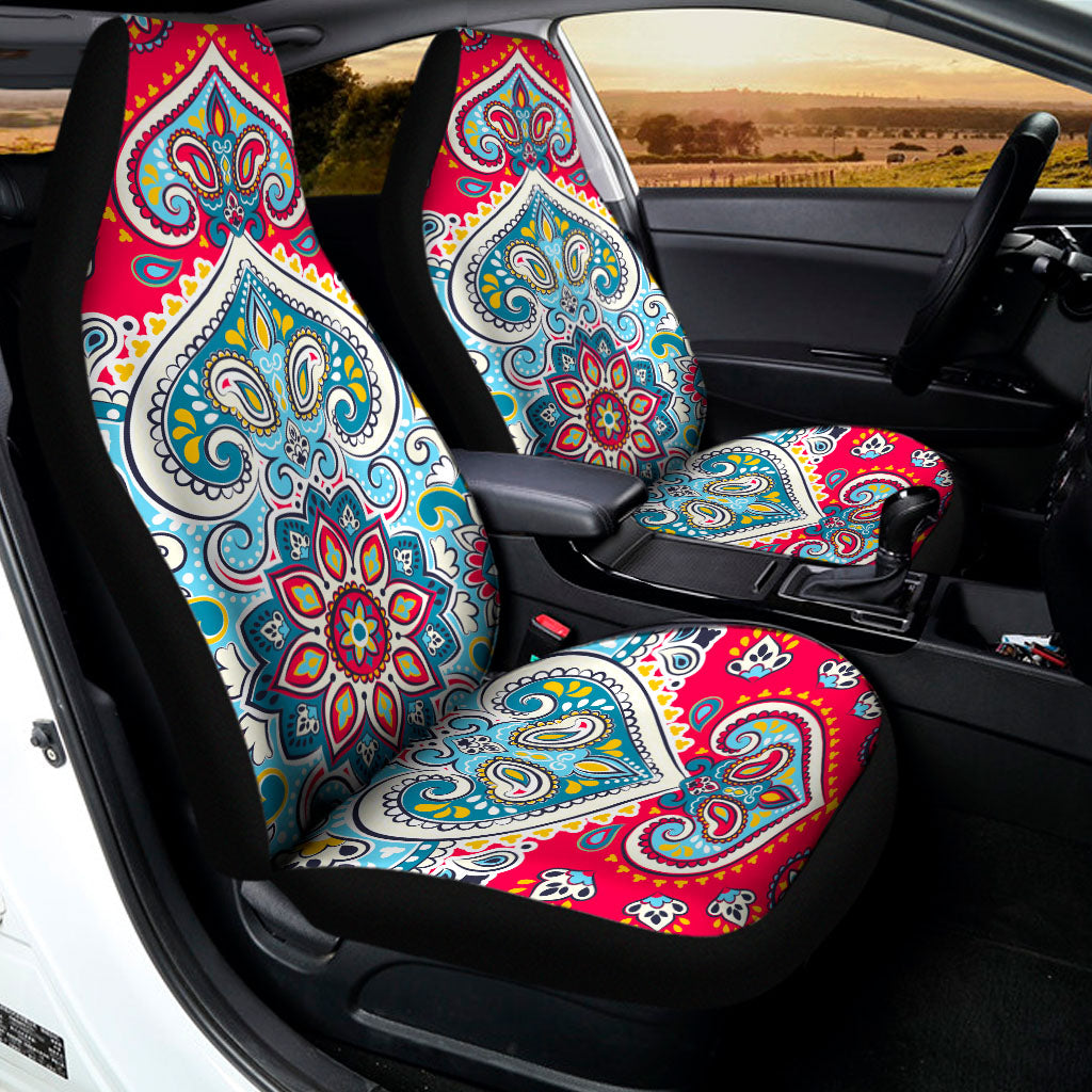 Floral Paisley Mandala Print Universal Fit Car Seat Covers