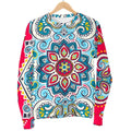 Floral Paisley Mandala Print Women's Crewneck Sweatshirt