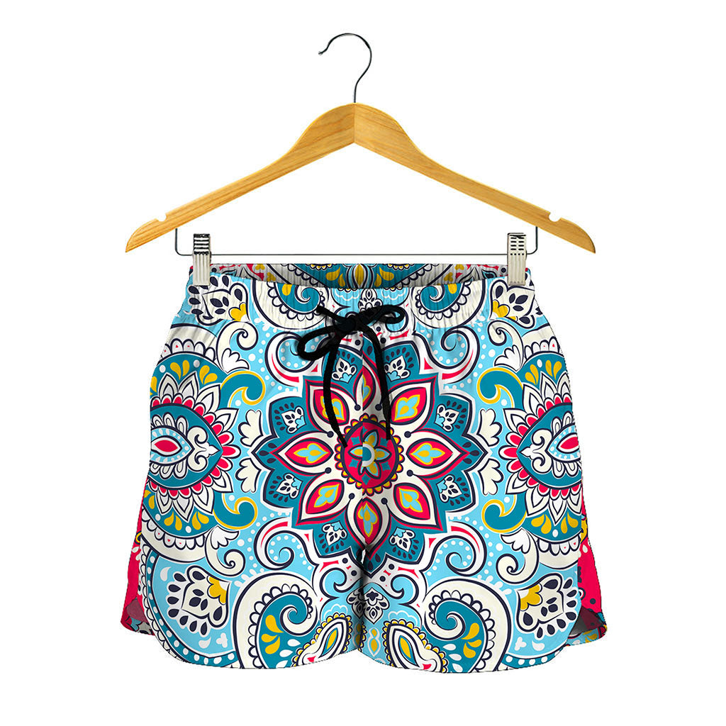 Floral Paisley Mandala Print Women's Shorts
