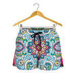Floral Paisley Mandala Print Women's Shorts
