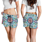 Floral Paisley Mandala Print Women's Shorts