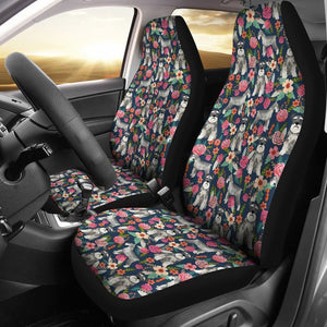 Floral Schnauzer Universal Fit Car Seat Covers GearFrost