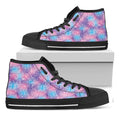 Floral Sparkle Print Black High Top Sneakers