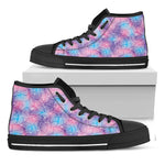 Floral Sparkle Print Black High Top Shoes