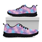Floral Sparkle Print Black Sneakers