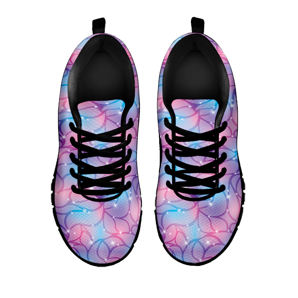 Floral Sparkle Print Black Sneakers