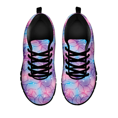 Floral Sparkle Print Black Sneakers