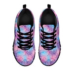 Floral Sparkle Print Black Sneakers