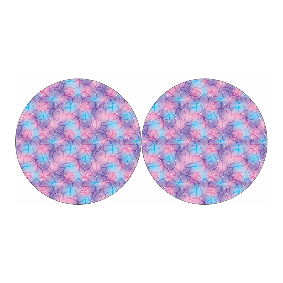 Floral Sparkle Print Car Coasters