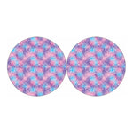 Floral Sparkle Print Car Coasters