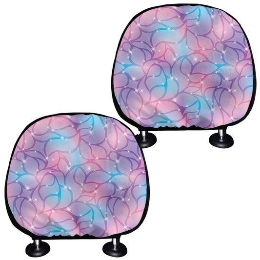 Floral Sparkle Print Car Headrest Covers