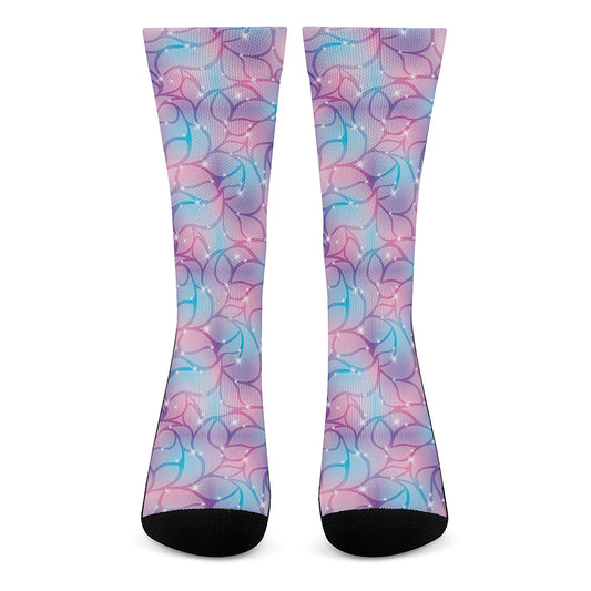 Floral Sparkle Print Crew Socks