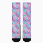 Floral Sparkle Print Crew Socks