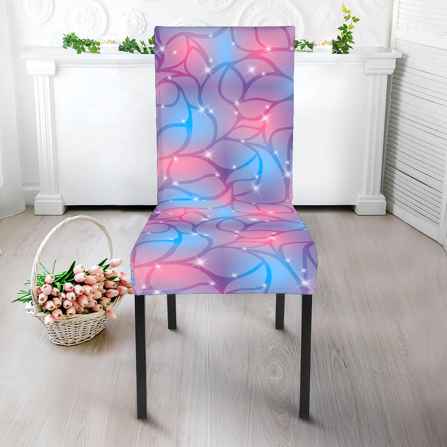 Floral Sparkle Print Dining Chair Slipcover