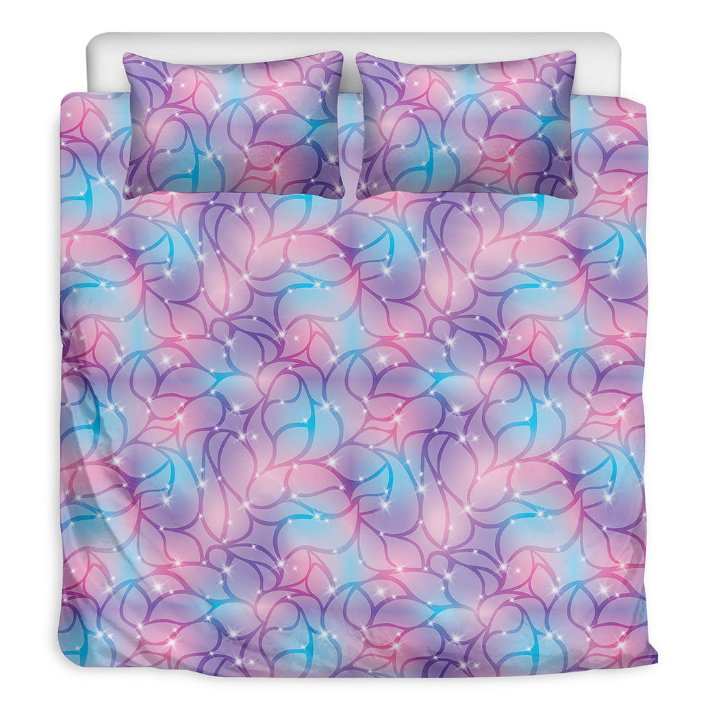 Floral Sparkle Print Duvet Cover Bedding Set