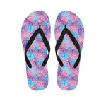 Floral Sparkle Print Flip Flops