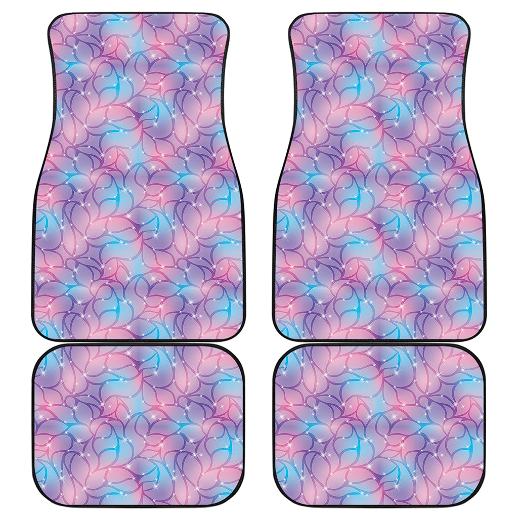 Floral Sparkle Print Front and Back Car Floor Mats