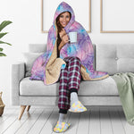 Floral Sparkle Print Hooded Blanket
