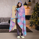 Floral Sparkle Print Hooded Blanket