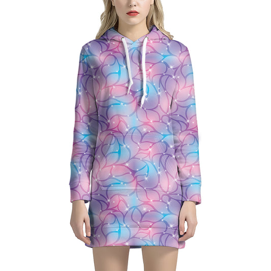 Floral Sparkle Print Hoodie Dress