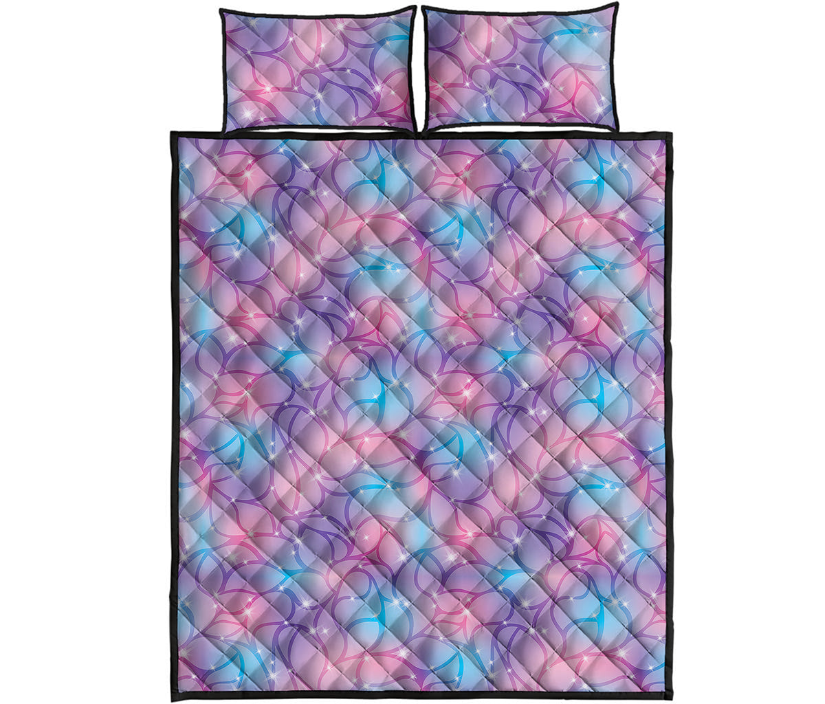 Floral Sparkle Print Quilt Bed Set