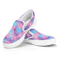 Floral Sparkle Print White Slip On Sneakers