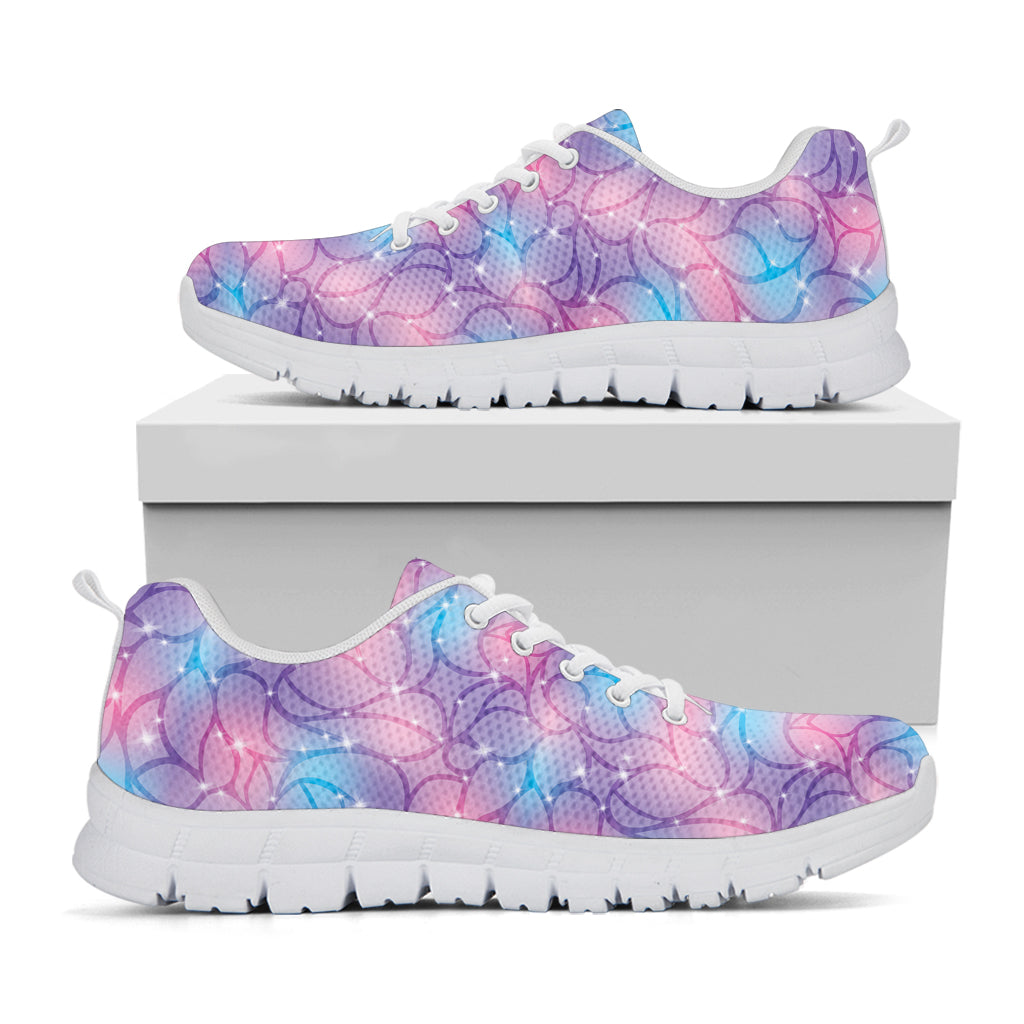 Floral Sparkle Print White Sneakers