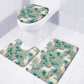 Floral Unicorn Pattern Print 3 Piece Bath Mat Set