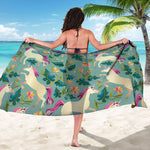 Floral Unicorn Pattern Print Beach Sarong Wrap